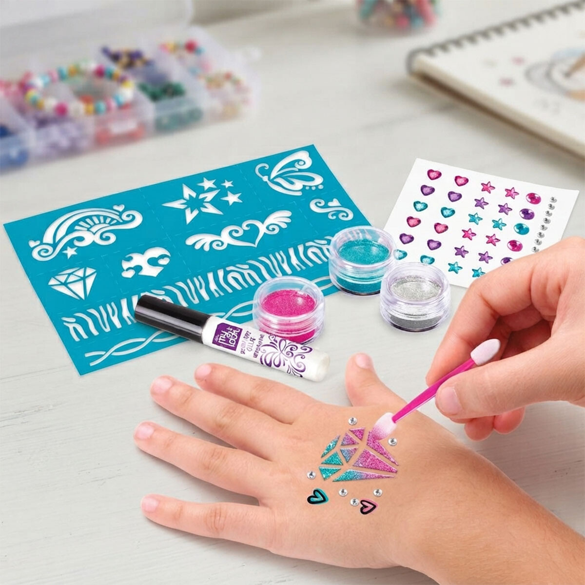 Kit de Uñas y Tatuajes con Brillo My Look 
