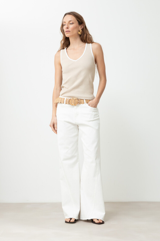 Jean wide leg Lena blanco