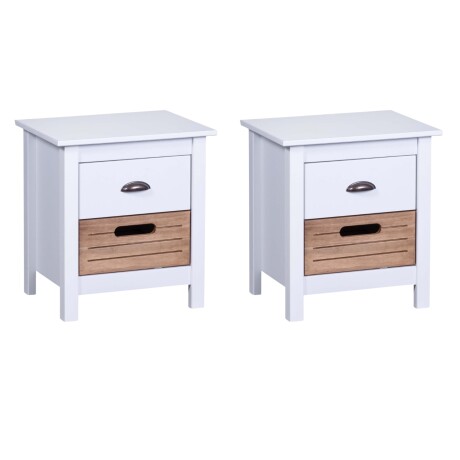 Pack x2 mesa de luz Lumax 2 cajones madera Pack x2 mesa de luz Lumax 2 cajones madera