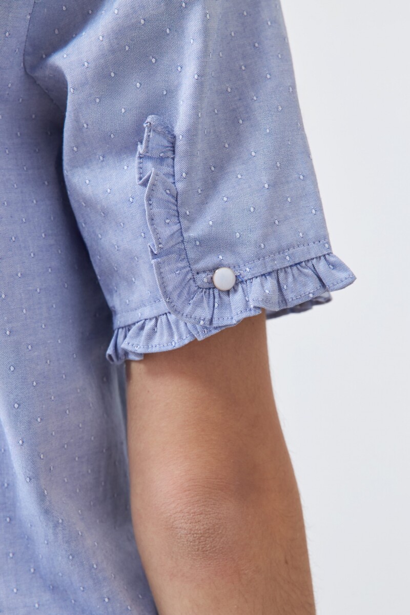 Camisa fantasía manga corta azul