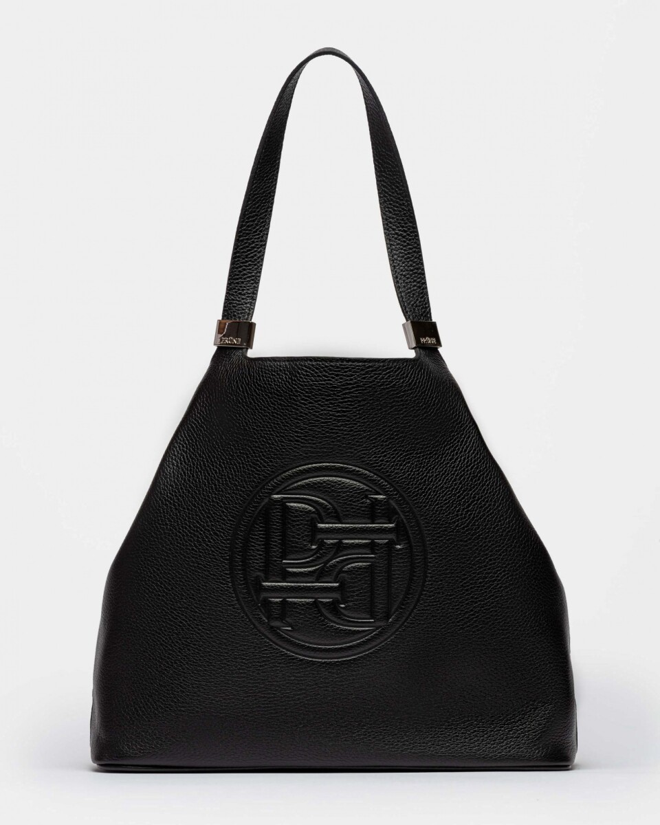 Bolso Eterial En Cuero Graneado - Negro 