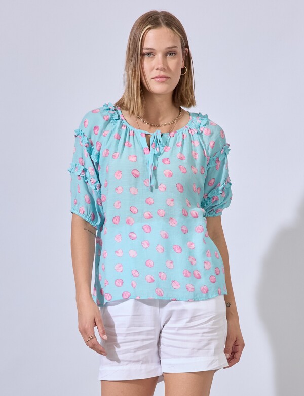 Blusa Gasa Print CELESTE/MULTI