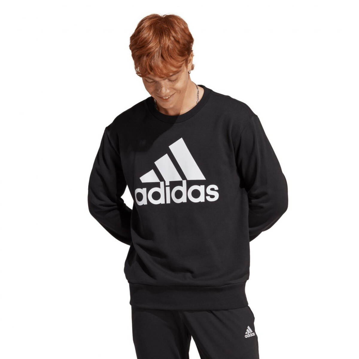 Buzo de Hombre Adidas Essentials French Terry Adidas Negro Blanco Peppos