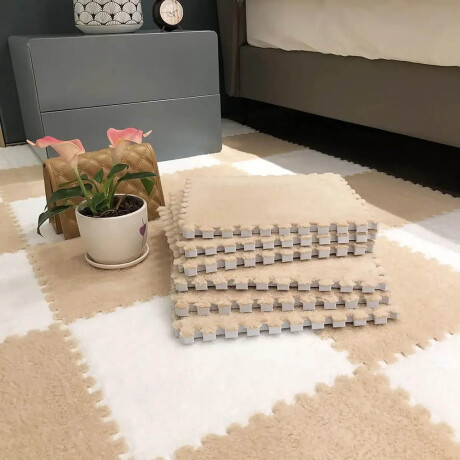 Set X20 Tatami Alfombra Suave Plush Piso Encastrable Beige