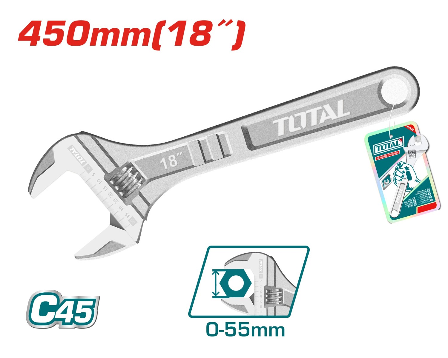 LLAVE AJUSTABLE 18ïï TOTAL 