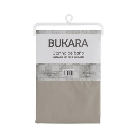 Cortina Baño con Transparencia Bukara con Argollas 180 x 180 cm BEIGE
