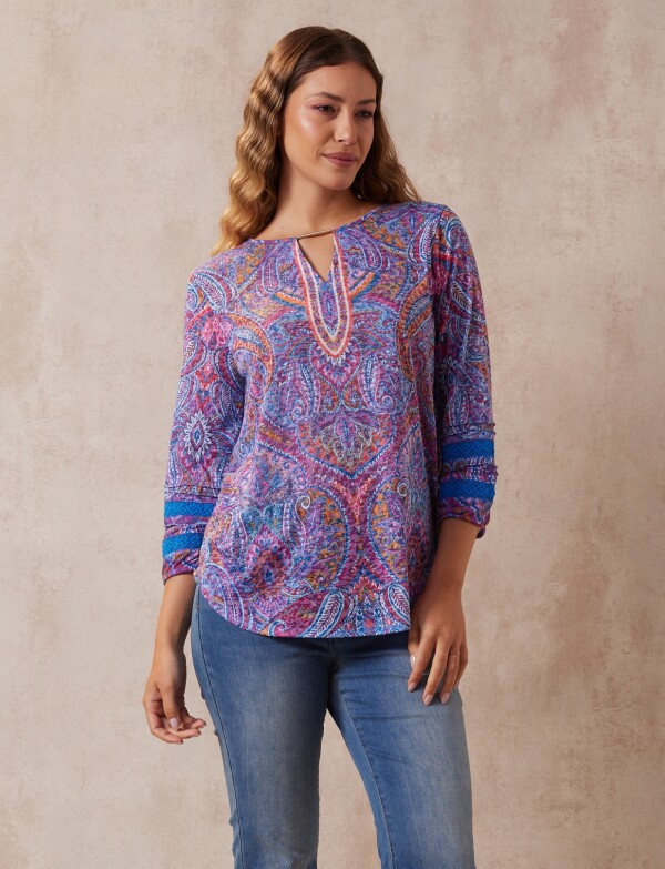 Blusa Printed MULTI/FUCSIA