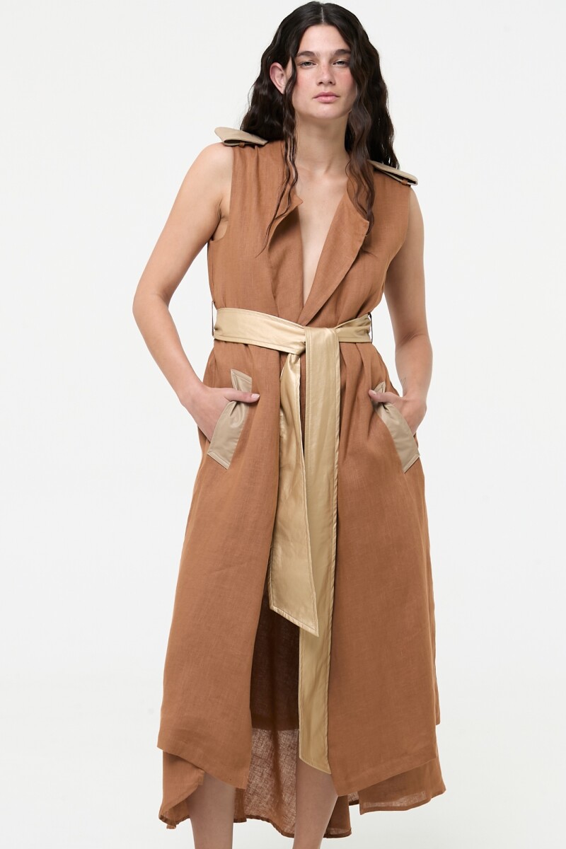 CHALECO LARGO Camel