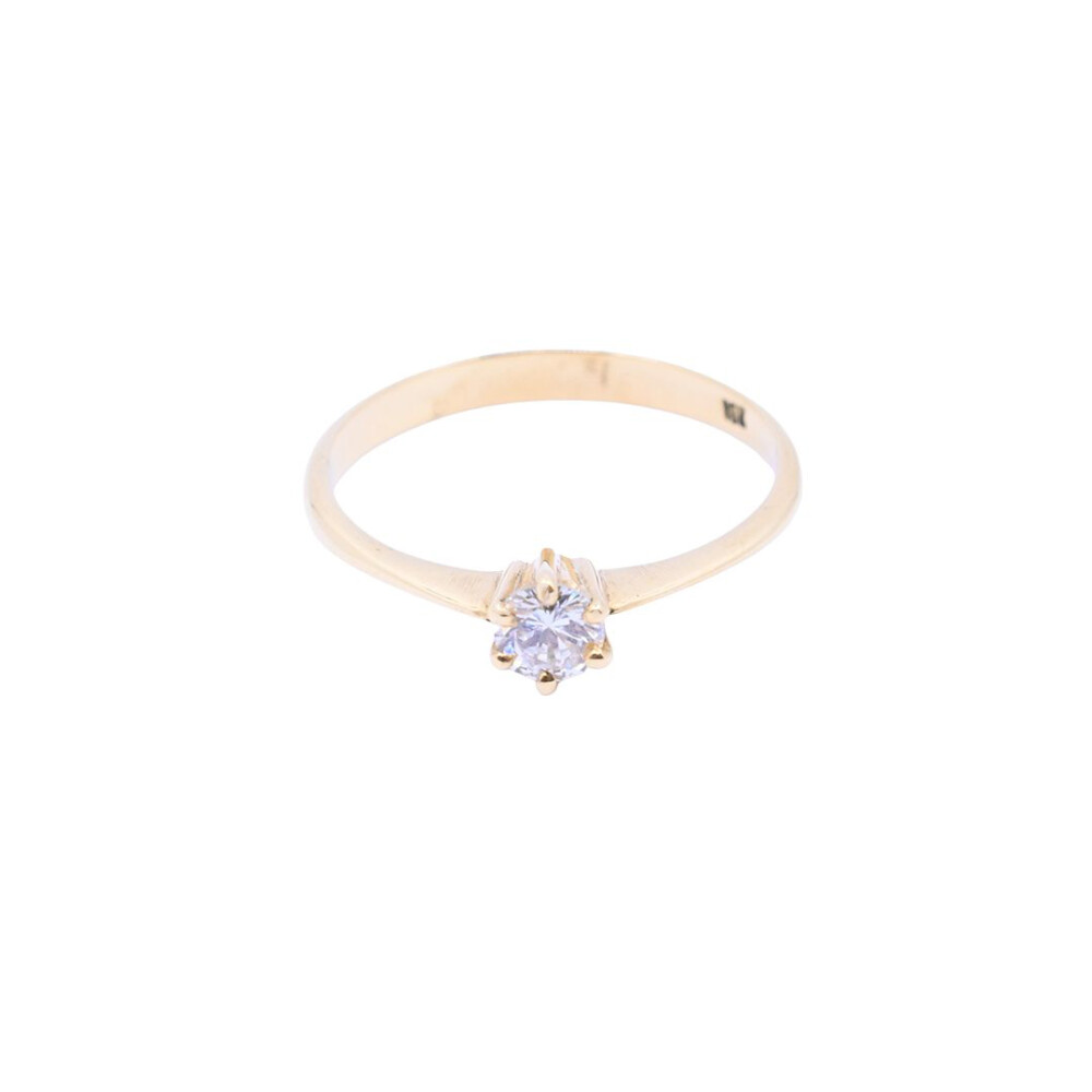 Anillo solitario oro 18 k amarillo y brillante engarce 6 puntas. Anillo solitario oro 18 k amarillo y brillante engarce 6 puntas.