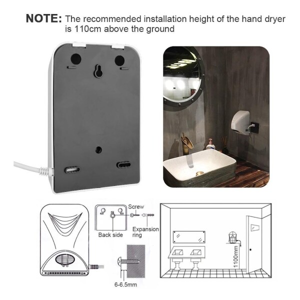Secador Eléctrico De Manos Automático Con Sensor Baño Secador Eléctrico De Manos Automático Con Sensor Baño