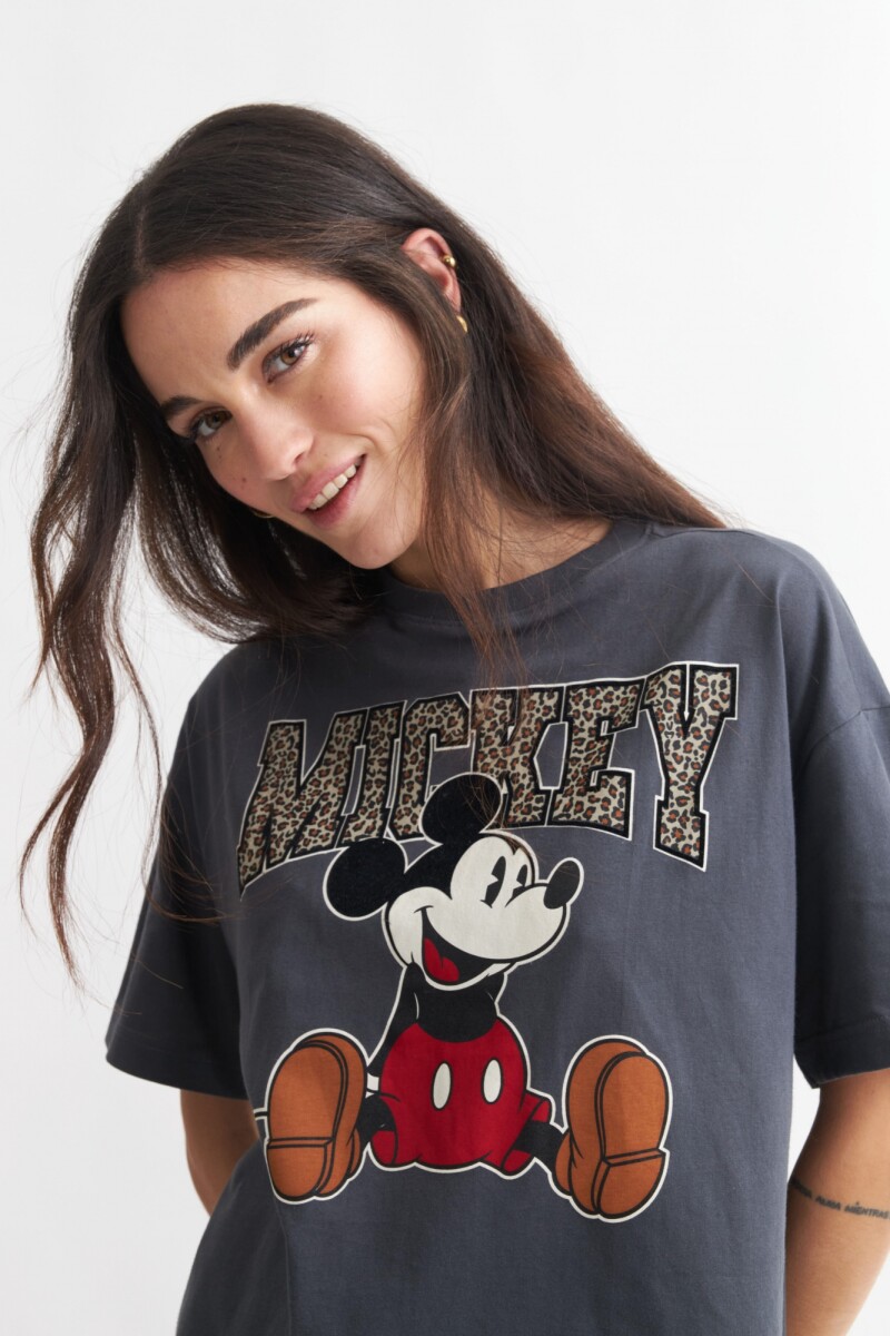 Remera Mickey GRIS OSCURO