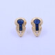 Caravanas oro 18k con zafiros azules cabujón y carré. Caravanas oro 18k con zafiros azules cabujón y carré.