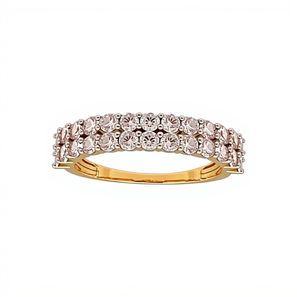 Anillo Medio Sin fin doble-Oro bajo-Piedra Zirconia-AN824 conpiedra