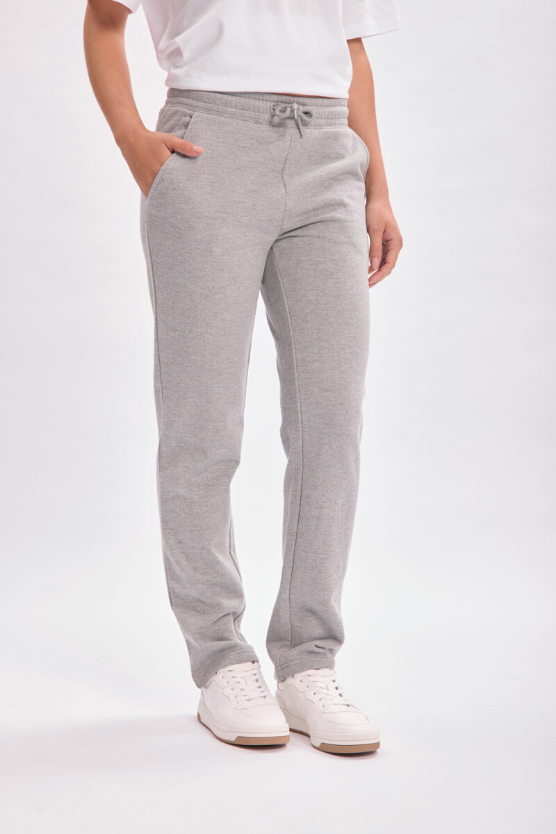 Pantalón deportivo recto Gris Melange Claro