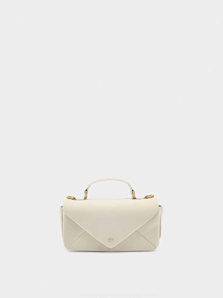 Bolso Bandolera Acolchado Textura Suave crudo
