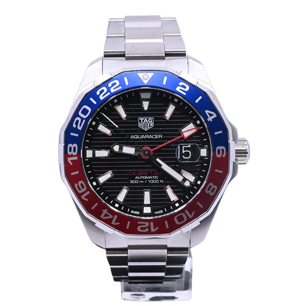 TAG Heuer Aquaracer GMT WAY201F-0 automático calibre 7 gmt caja 43mm. Año 2021 con estuche y papeles 