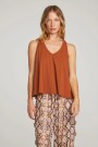 COTTON JERSEY CARMEL TANK TOP Marron