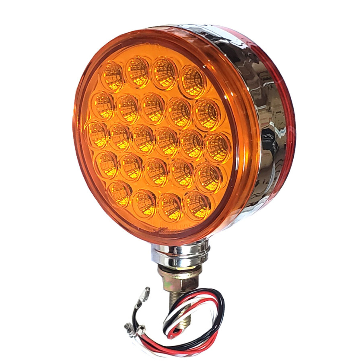 FARO LED - DOBLE FAZ LED REDONDO 12-24V 10CM AMBAR ROJO - 