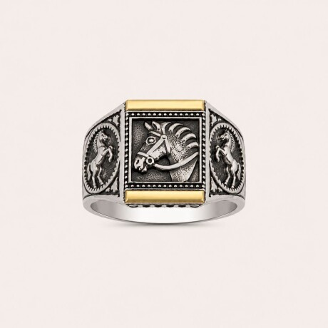 Anillo Horse - Plata y Oro Anillo Horse - Plata y Oro