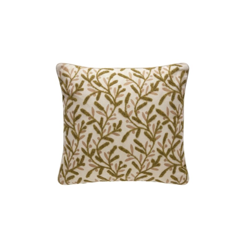 COJIN CUAD BEIGE C/DIS HOJA 40X40CM Unica