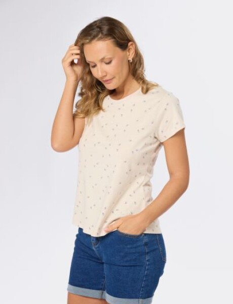REMERA ESTAMPADA Beige
