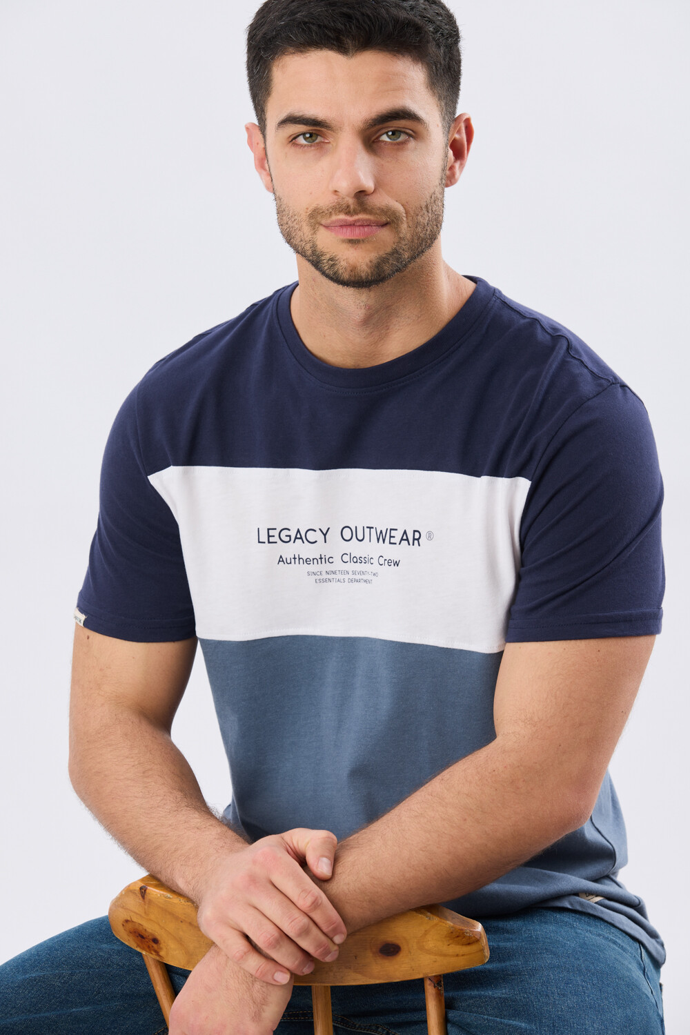 REMERA RAYADA DE ALGODÓN Piedra