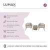 Juego De Jardin Rattan Lumax Exterior 2 Sillones + Mesa Beige
