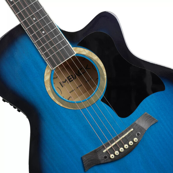 Guitarra Electroacústica para Diestros con Funda Color Azul gui002 Guitarra Electroacústica para Diestros con Funda Color Azul gui002