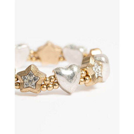 Pulseras Elásticas Metal Combinacion Bicolor