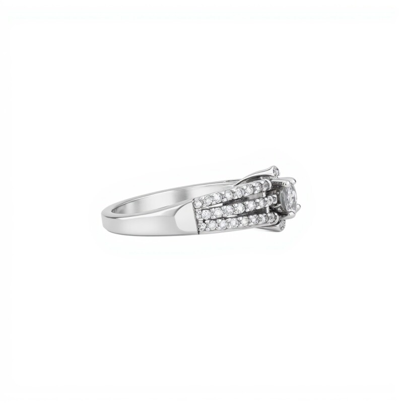 Anillo Halo-Plata y Oro-Piedra Zirconia-AN5251 conpiedra