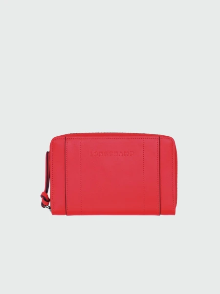 Longchamp -Billetera de cuero clásica, Le pliage 3D Rojo