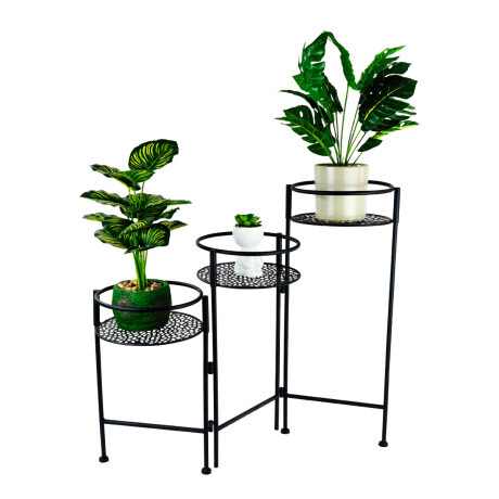 Soporte triple de metal para macetas Soporte triple de metal para macetas
