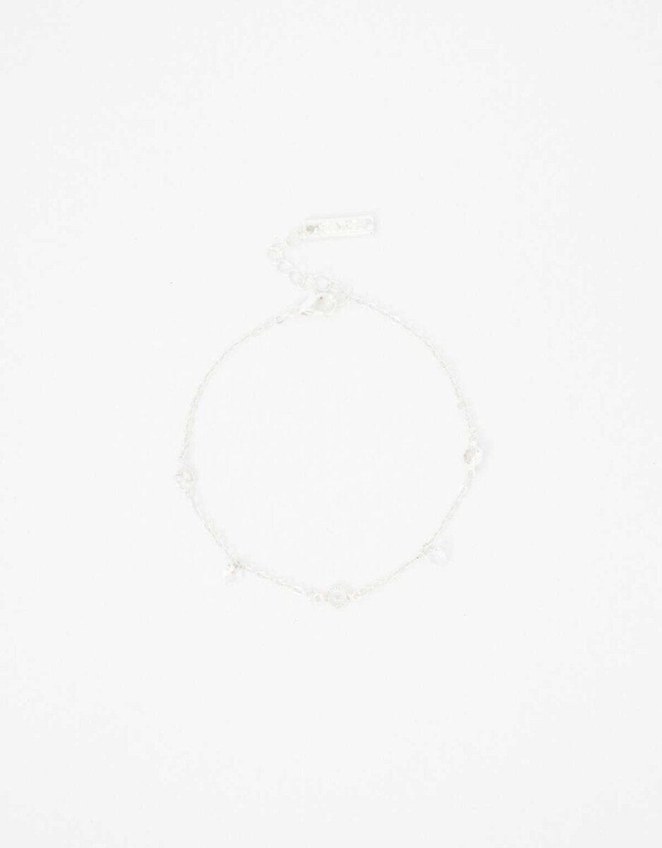 Pulsera Flexible De Corazón Cubic - Plateado 