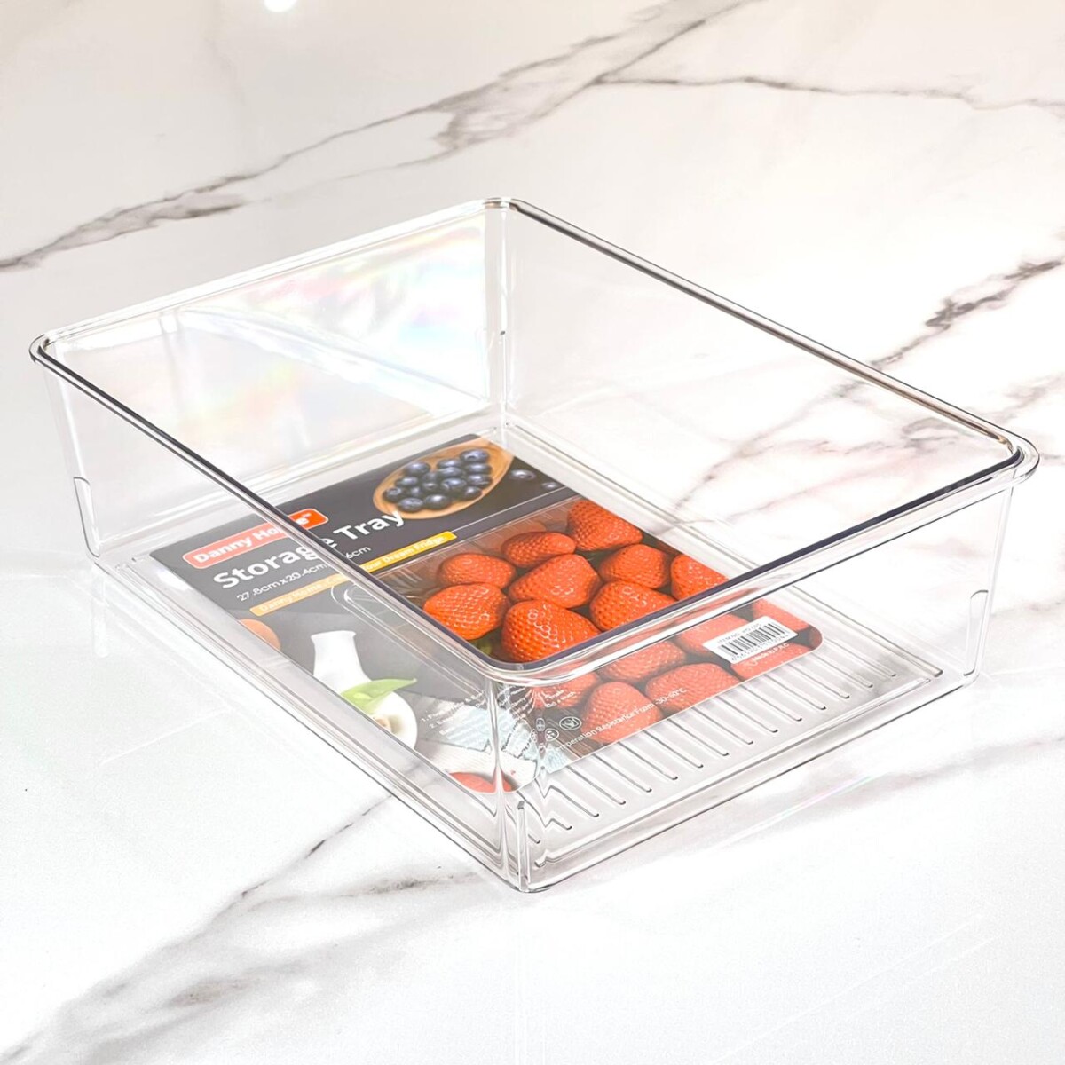 Organizador Heladera Acrílico Multiuso Largo 28cm x Ancho 20cm x Alto 8.6cm 