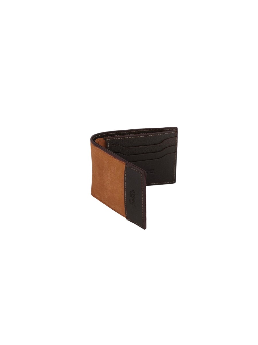Billetera al corte con visor y tarjetero - Marron 