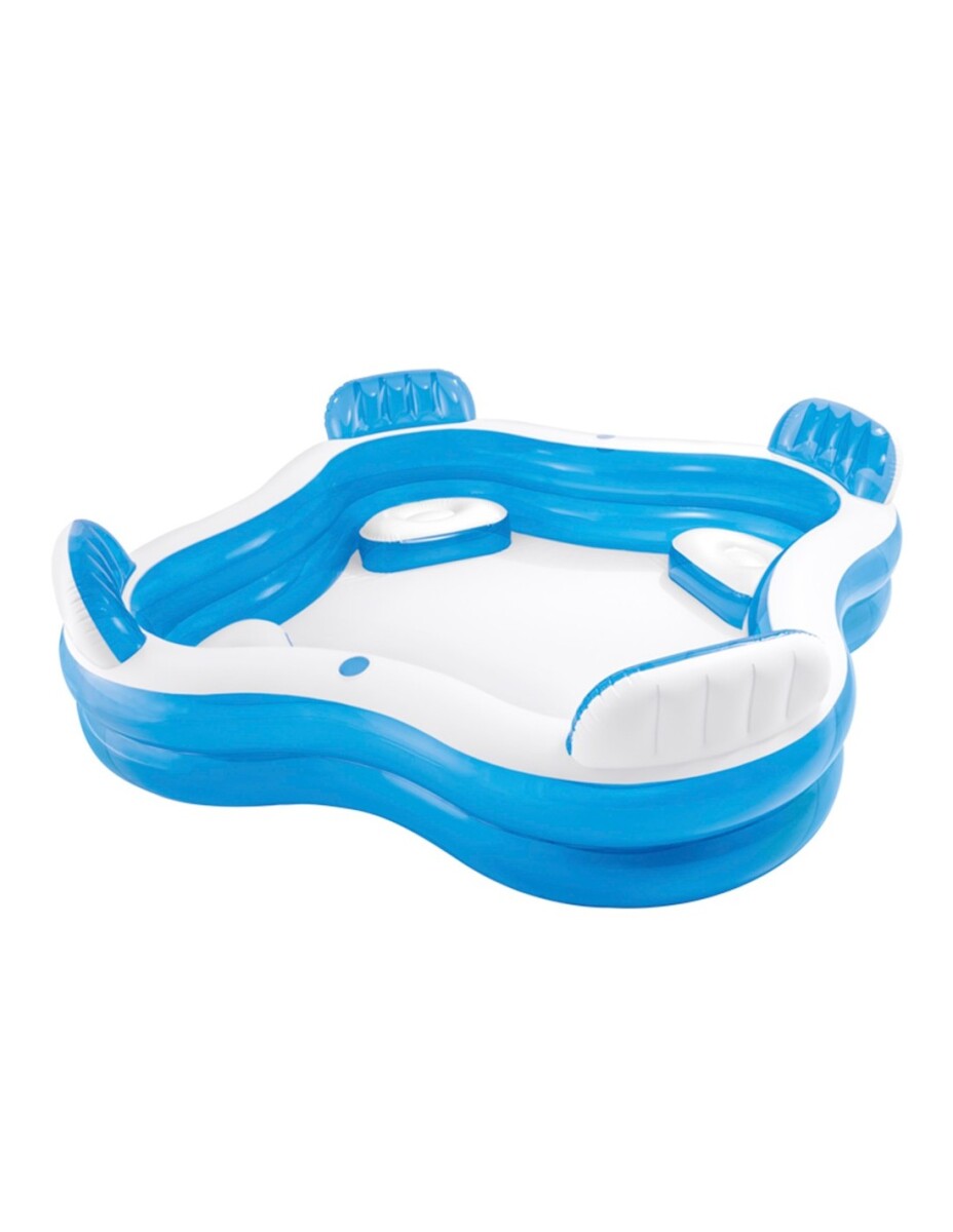INTEX PISCINA FAMILIAR INFLABLE 4 ASIENTOS C/RESPALDOS 229 X 229 X 66 CMS 990 LT 