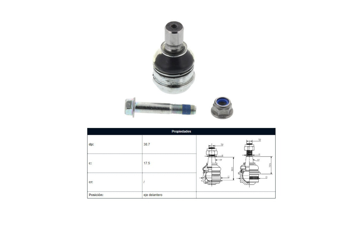Rotula Ford Fiesta/Ka/Ecosport 10-25 Der/Izq Rotula Ford Fiesta/Ka/Ecosport 10-25 Der/Izq