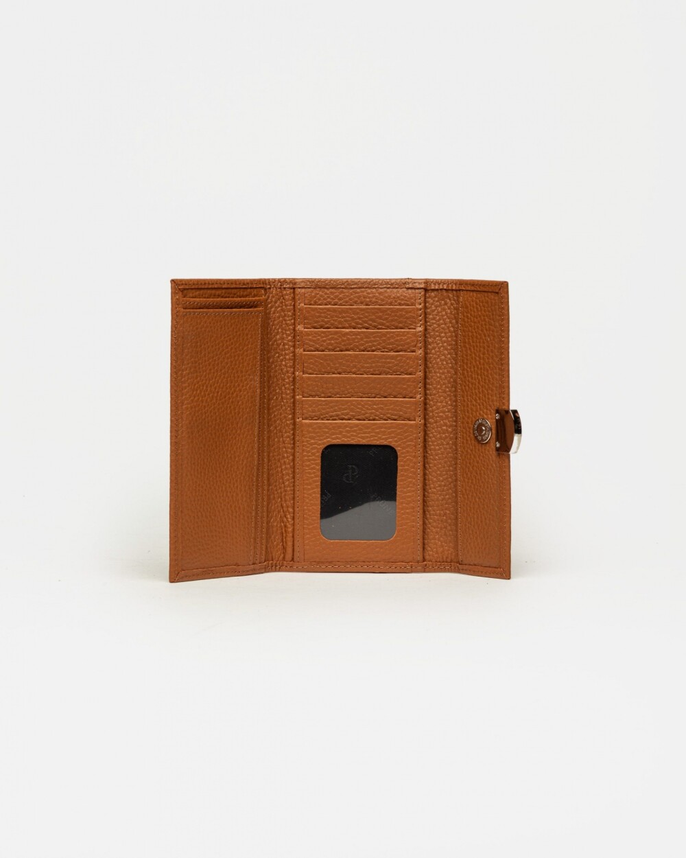 Billetera Marga en cuero graneado Marron