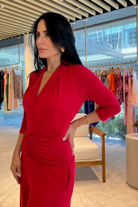 Mono manga 3/4 con faja Sonia Rojo