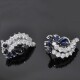 Caravanas En Oro 18K Blanco, Brillantes Y Zafiros Caravanas En Oro 18K Blanco, Brillantes Y Zafiros