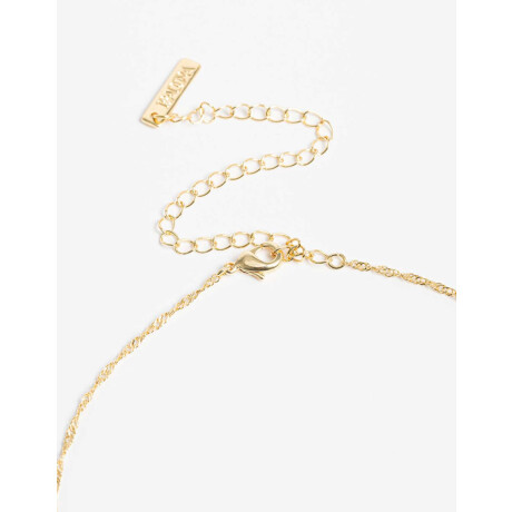 Collar Con Forcitas De Cubic Zirconia Dorado