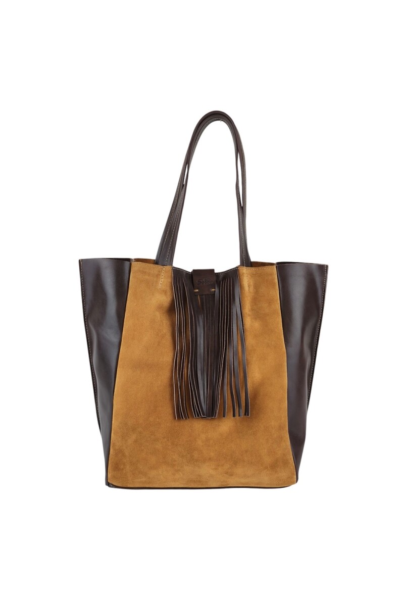 Bolso tote de cuero Tostado