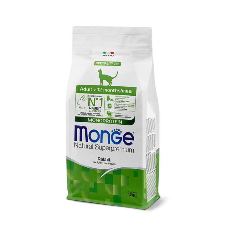 Monge Adult Cat Monoprotein Conejo 1,5 kgs Monge Adult Cat Monoprotein Conejo 1,5 kgs