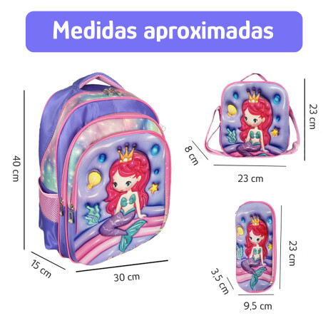 Set Escolar Mochila 3 Pzas + Soporte Regulable de Aluminio Lila
