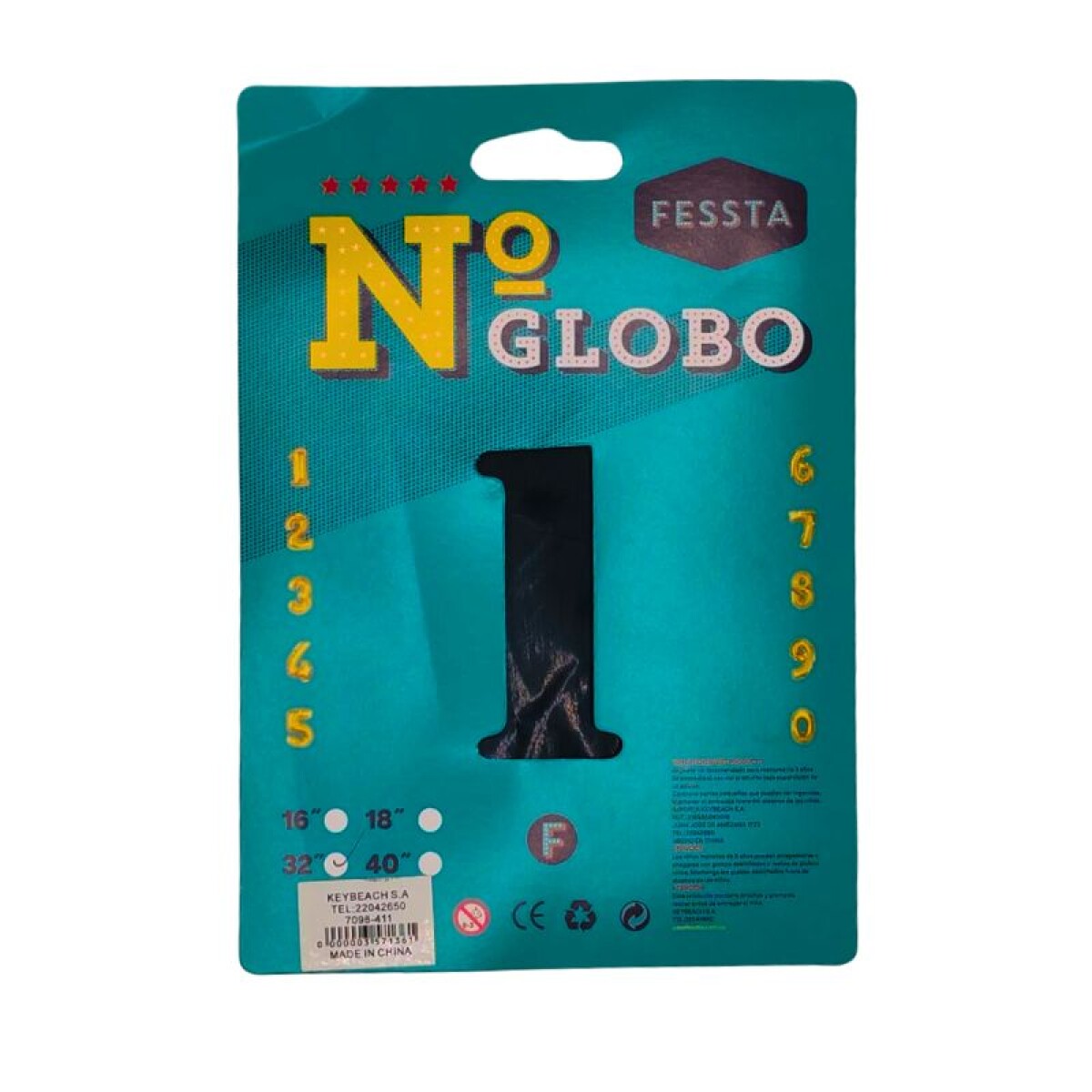 Globo Número Fessta 32" Negro - UNO 