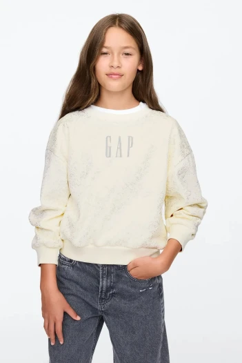 Buzo Deportivo Logo Gap Niña Ivory Frost