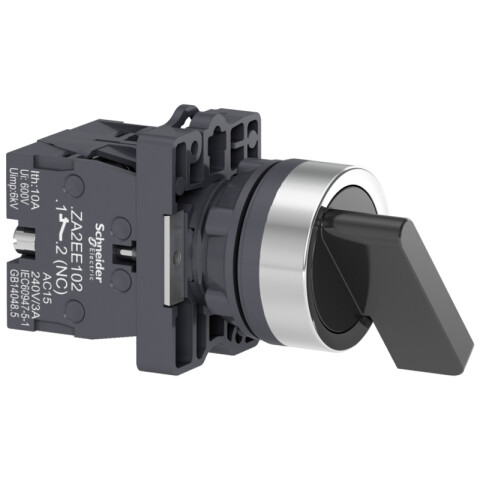 Selector 3 pos. 2NA maneta larga ø22mm negro Easy TL5026