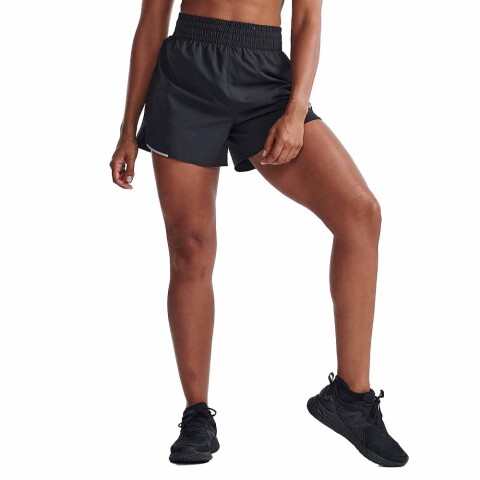Aero Hi-Rise 4 Inch Shorts - Mujer Black/silver Reflective