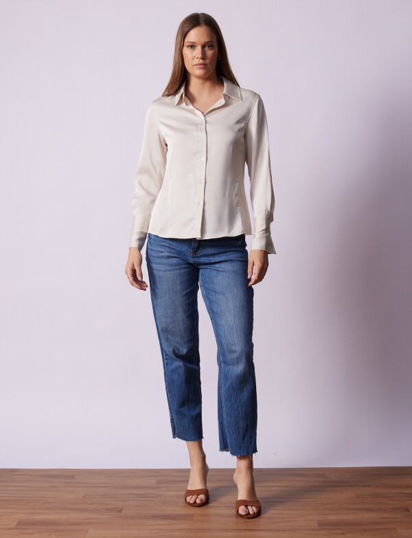 Camisa Saten BEIGE