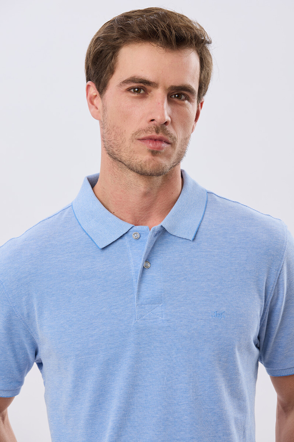 REMERA POLO LISA PIQUÉ Celeste